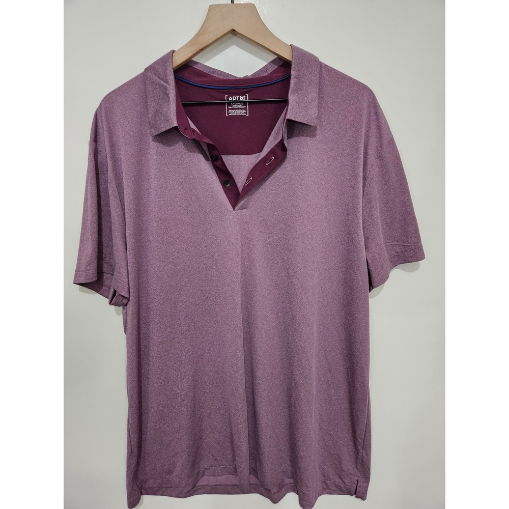 Apt. 9 Mens Heather Purple Performance Polo Shirt Short Sleeve Size XXL